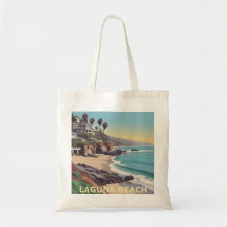 Bolsa Tote Laguna Beach California Graphic Art Retro Inspirad