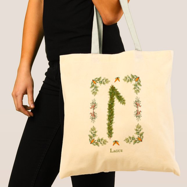 Bolsa Tote Laguz Rune em Evergreen Branches Personalizadas (Criador carregado)