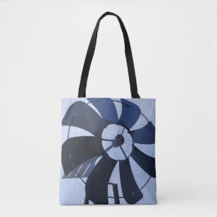 Bolsa Tote lâminas de metal preto de uma fábrica de vento de