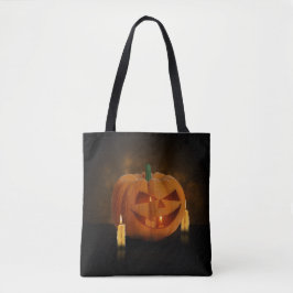 Bolsa Tote Lâmpada de Abóbora de Halloween com Velas