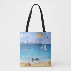 Bolsa Tote Lâmpada de Lâmpada de Cena de Praia