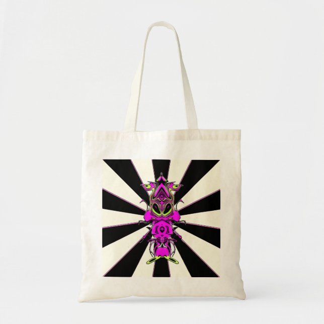 Bolsa Tote Lâmpadas intermitentes de vista de alienígena roxa (Frente)