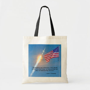 Bolsa Tote Lançamento do Apollo 11 com a bandeira americana