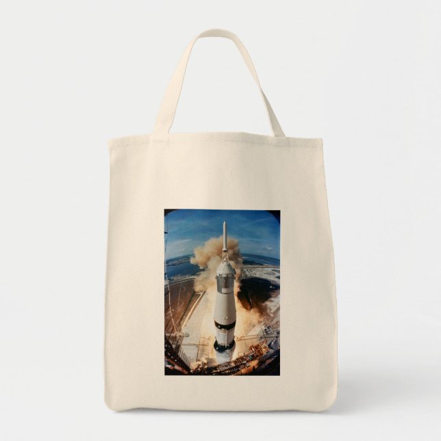 Bolsa Tote Lançamento do foguete Saturn V 1969 (Frente)