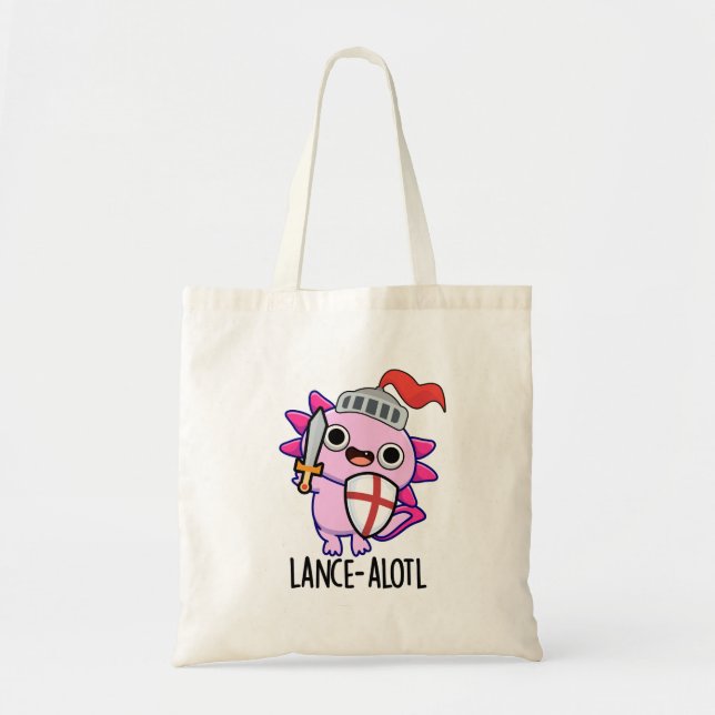 Bolsa Tote Lance-a-lotl Funny Axolotl Knight Pun (Frente)