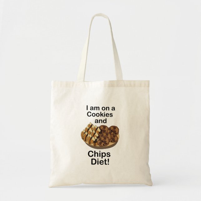 Bolsa Tote Lanches Estou na Dieta de Biscoitos e Salgadinhos  (Frente)