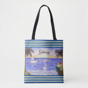 Bolsa Tote Landscape Ocean Beach e Yacht