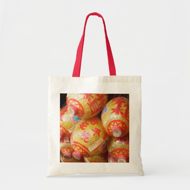 Bolsa Tote Lanteras de Papel Chinês Sortudos (Frente)