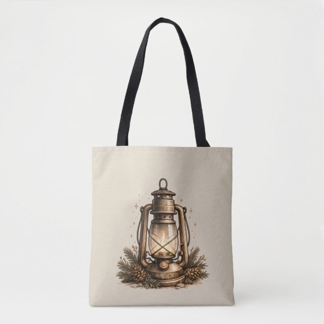 Bolsa Tote Lanterna de Férias Aconchegante (Frente)