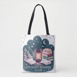 Bolsa Tote Lanterna e Livros do Clube de Leitura da Noite Mág