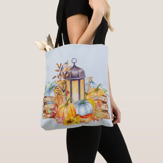 Bolsa Tote Lanterna, Pássaro Azul e Girassóis (Close Up)