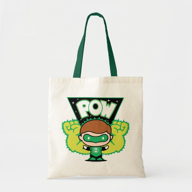 Bolsa Tote Lanterna Verde Chibi Formando Punhos Gigantes (Frente)