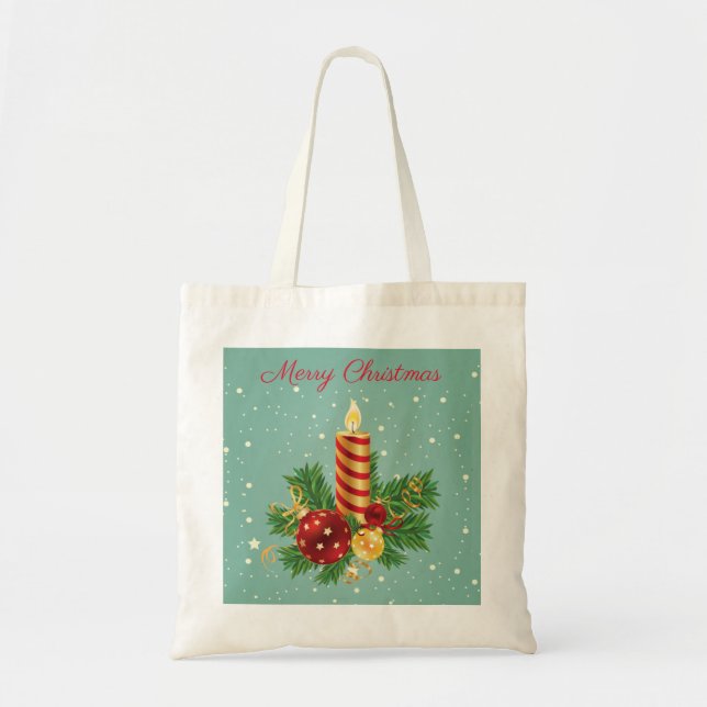 Bolsa Tote Lanternas Velas E Grelhas - Feliz Natal (Frente)