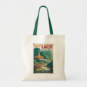 Bolsa Tote Laos Pha That Luang Ilustração Arte de Viagem
