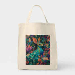 Bolsa Tote Lapin aux plumes de paon