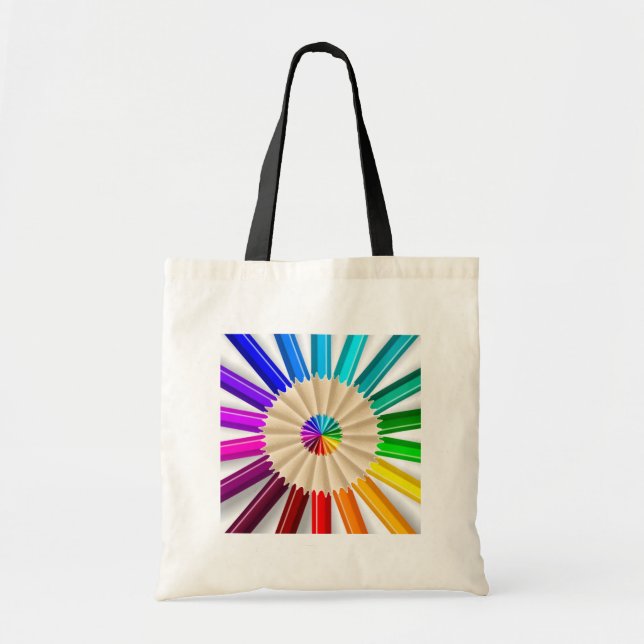Bolsa Tote Lápis coloridos circundados (Frente)