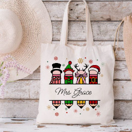 Bolsa Tote Lápis personalizado de nome do professor, presente