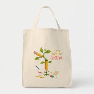 Bolsa Tote Lápis Planta Inspirador "É Hora de Crescer"   T