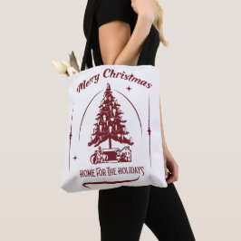 Bolsa Tote Lar Para as Festas de Fim de Ano Design Vintage