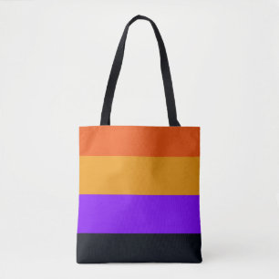 Bolsa Tote Laranja, Amarelo, Púrpura e Preta
