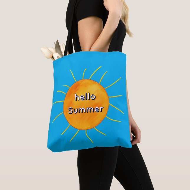 Bolsa Tote Laranja Amarelo Sol Olá Verão (Close Up)