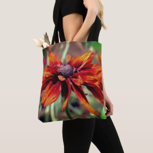 Bolsa Tote Laranja Black Eyed Susan Flower Close (Fechar)  