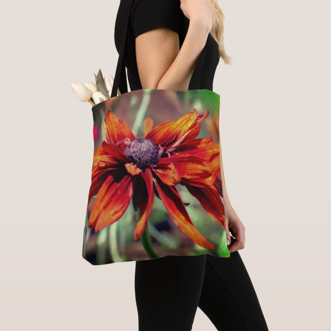 Bolsa Tote Laranja Black Eyed Susan Flower Close (Fechar) (Close Up)