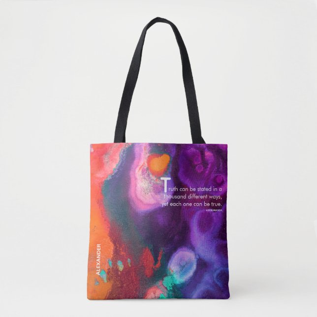 Bolsa Tote Laranja Brilhante e Abstrato Puro Aquarela (Frente)
