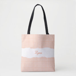 Bolsa Tote Laranja Clássico & Ginga Branco | Nome Personaliza