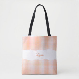 Bolsa Tote Laranja Clássico & Ginga Branco Nome Personaliza