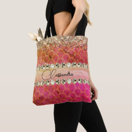 Bolsa Tote Laranja Cor-de-rosa-quente - Saco de Toalhas com L