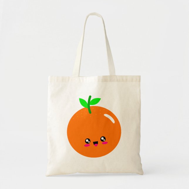 Bolsa Tote laranja, figura, fruta (Frente)
