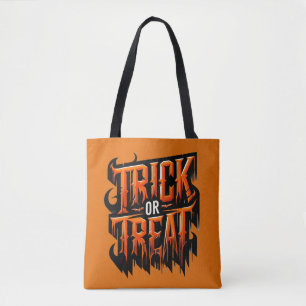 Bolsa Tote Laranja Gotejamento DOCES OU TRAVESSURAS Halloween