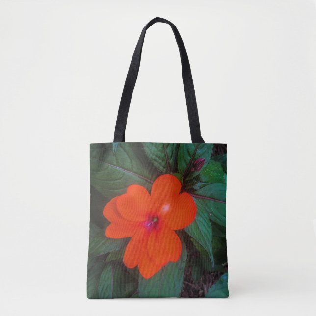 Bolsa Tote Laranja Impatite Flor (Frente)