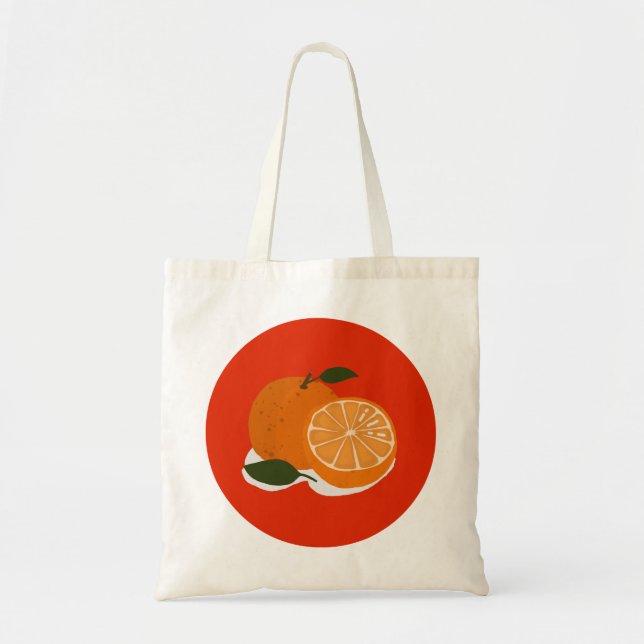 Bolsa Tote laranja-mandarina (Frente)