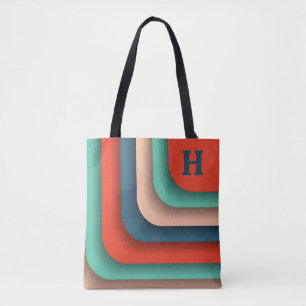 Bolsa Tote Laranja, Teal e Azul Personalizados