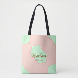 Bolsa Tote Laranja verde pastel boho adicionar nome lugar rús