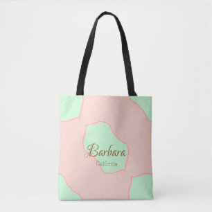 Bolsa Tote Laranja verde pastel boho adicionar nome lugar rús