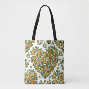 Bolsa Tote Laranjas do Coração: Verdes Branches Amor.