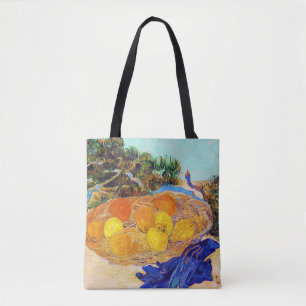 Bolsa Tote Laranjas e limões com luvas azuis, Van Gogh