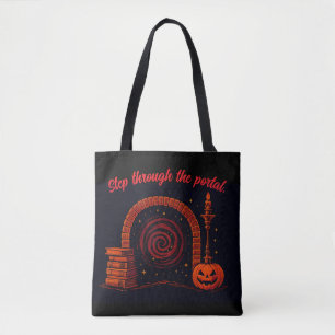 Bolsa Tote Lareira da Meia-Noite Medieval-Laranja e preto