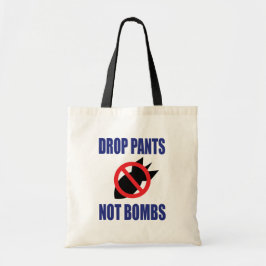 Bolsa Tote Larga Calças Não Bombas - Divertido Slogan Anti Gu