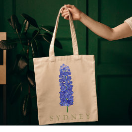 Bolsa Tote Larkspur Julho - Presente de Flor de Nascimento Pe