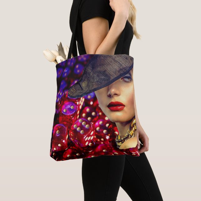Bolsa Tote Las Vegas Casino Lady Sorte Com Dice (Close Up)
