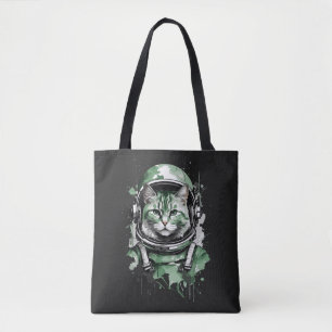 Bolsa Tote Lash de Gato do Astronauta Verde