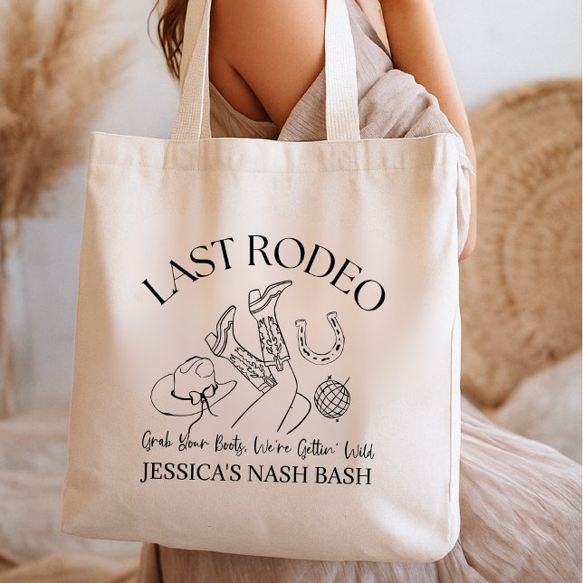 Bolsa Tote Last Rodeo Bachelorette, Personalized Boho Bridal (Criador carregado)