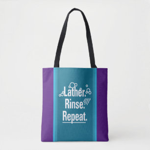 Bolsa Tote Lather Rinse Repetir Bandas Brancas Gfx Aqua