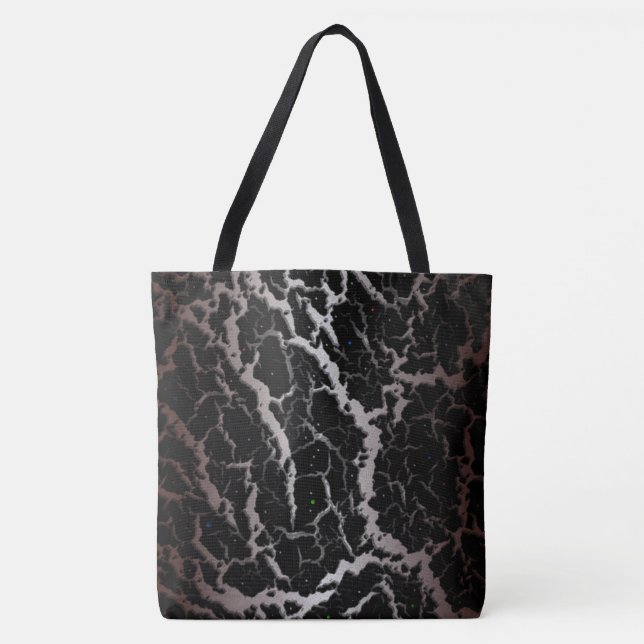 Bolsa Tote Lava Espacial Rachada - Branco/Marrom (Frente)