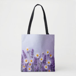 Bolsa Tote Lavanda charmosa e Saco de margarida branca