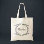 Bolsa Tote Lavanda e Eucalyptus sem medo<br><div class="desc">Uma design romântica e elegante com a palavra "destemido",  enquadrada por eucalipto e lavanda pintada em aquarela.</div>
